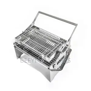 Portable Stainless Steel Folding BBQ Grill and Outdoor Charcoal Stove