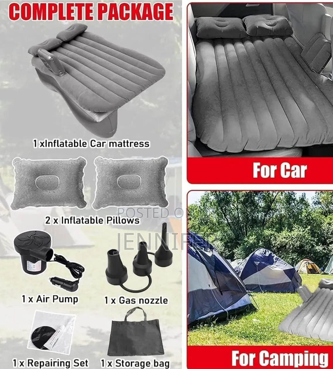 Premium Car Inflatable Bed With Pump