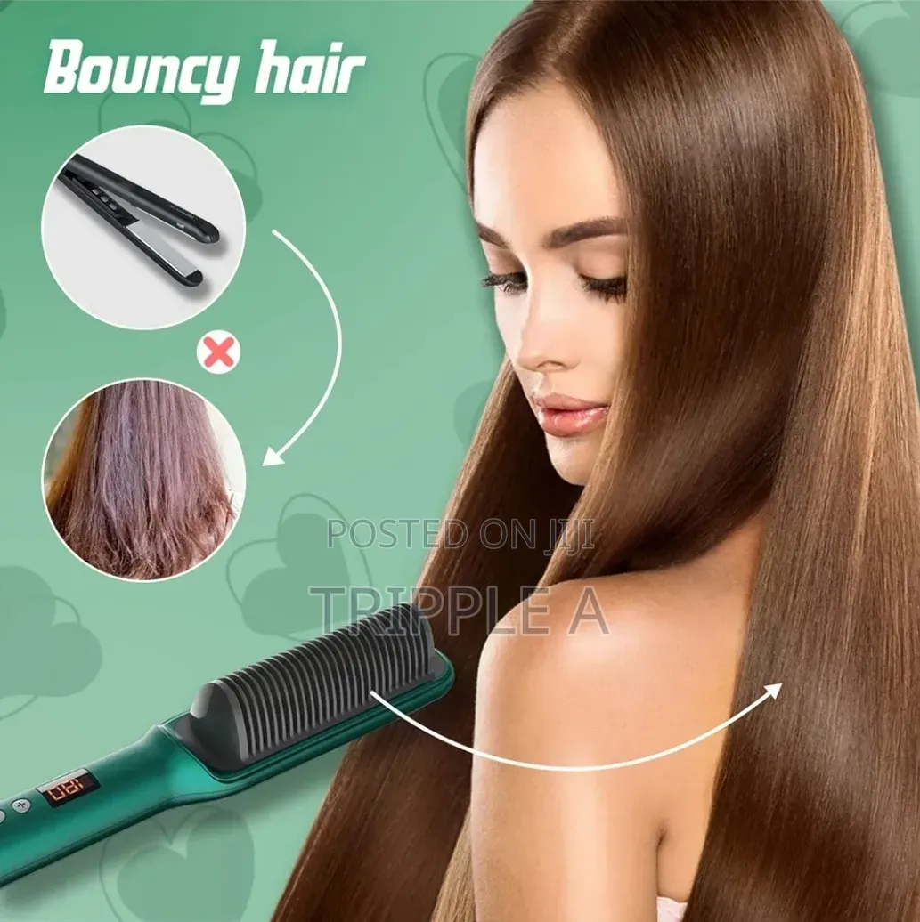 2 in 1 Electric Hair Straightener, Comb, Cutler PTC Heating