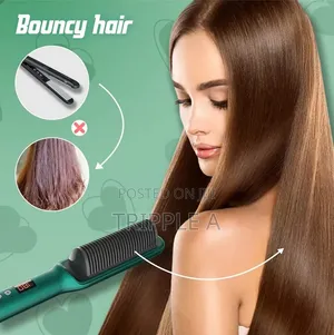 2 in 1 Electric Hair Straightener, Comb, Cutler PTC Heating