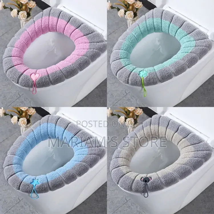 Soft, Plush, and Thickened Fabric Toilet Seat Cover