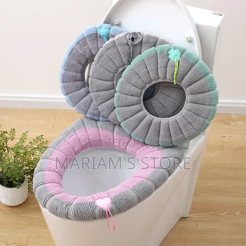 Soft, Plush, and Thickened Fabric Toilet Seat Cover