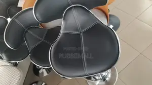 Black Faux-Leather Butterfly Bar Stool