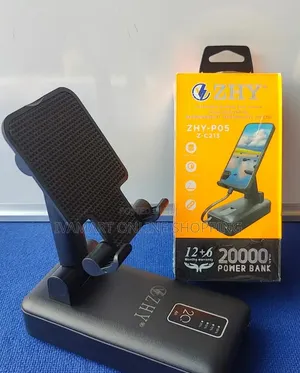 ZHY 20,000mAH Power Bank With Adjustable Mobile Phone Stand Holder