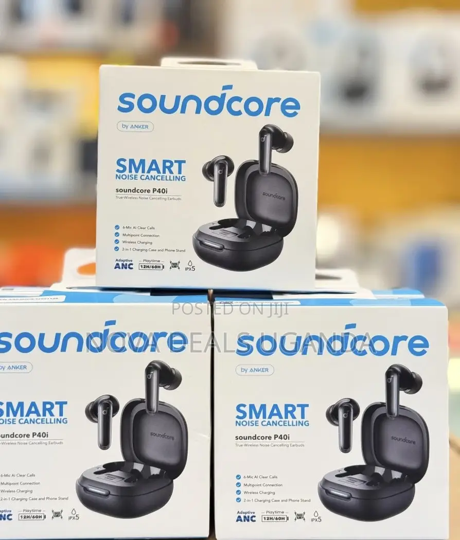 Soundcore P40i by Anker, ANC Wireless Earbuds, Case and Phone Stand