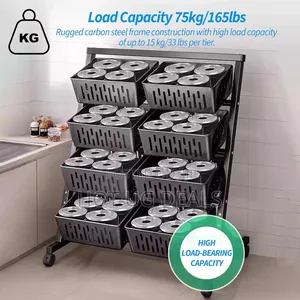 4-Tier Storage Cart Shelf Supermarket Movable Vegetable Storage Rack