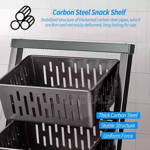 4-Tier Storage Cart Shelf Supermarket Movable Vegetable Storage Rack