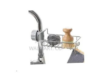 Aucet-Mounted Kitchen Sink Caddy and Sponge Organizer.