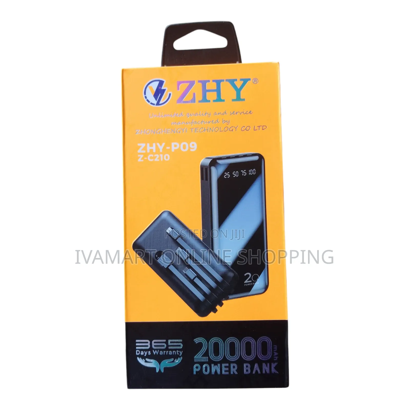ZHY 20,000mAH Power Power ( P 09) - 100% Efficient