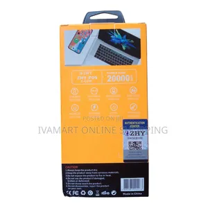 ZHY 20,000mAH Power Power ( P 09) - 100% Efficient