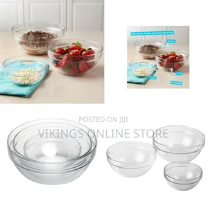 Luminarc 3 Piece Oven Mixing Bowl Glass Set, 1.0l/2.0l,/3l Colourless
