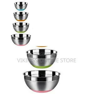 4pc Kitchen Steel Mixing Bowls for Baking Cooking Salad Fruits