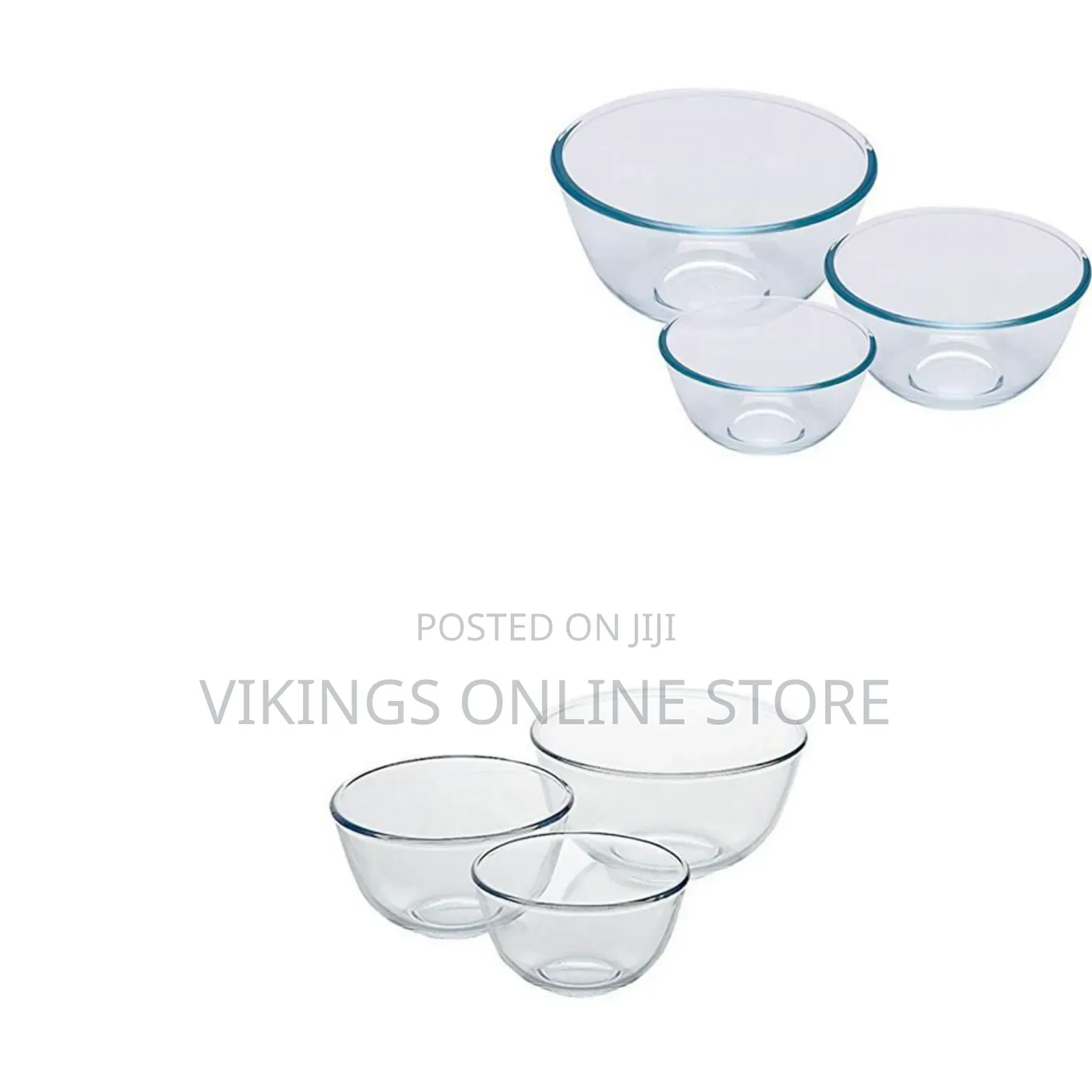 Pyrex Mixing Bowl Glass Set, 0.5l/1.0l/2.0l, Colourless