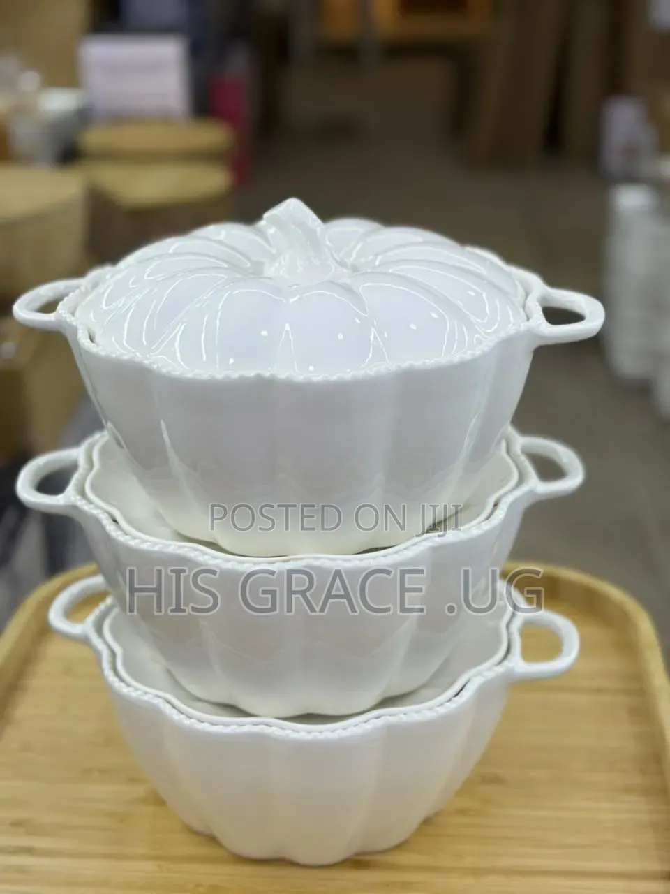 3pcs Pumpkin Ceramic Serving Dishes