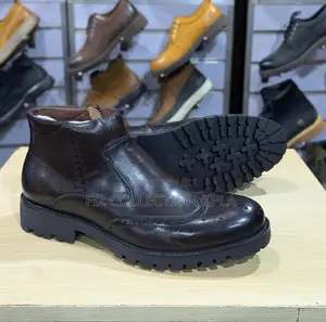Original Dark Brown Leather Wingtip Brogue Chelsea Boots