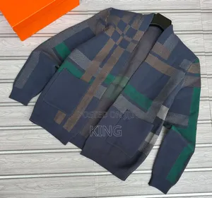 Plaid/Check-Pattern Knitted Cardigans