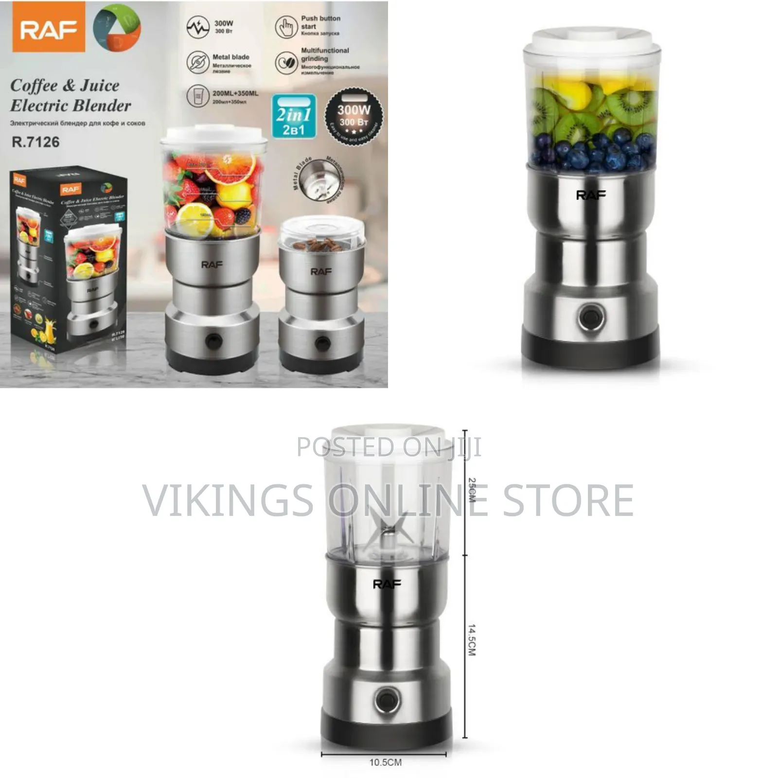 RAF 2 in 1 Stainless Steel Wet Dry Mini Electric Spices Coffee
