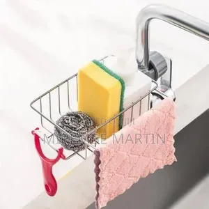Aucet-Mounted Kitchen Sink Caddy and Sponge Organizer
