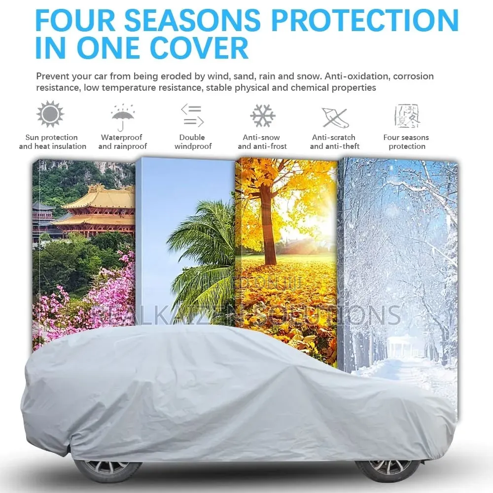 All-Weather Thickened PEVA Silver Gray Breathable Car Protective Cover