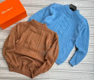 Cable Detail Brown and Blue Sweaters