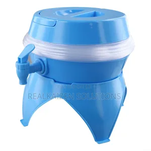 Collapsible 5.5L Plastic Beverage Dispenser| Spigot| Stand for Picnics