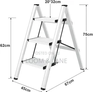 3-Step Lightweight, Portable, and Foldable Household Step Ladder