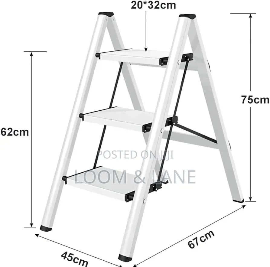3-Step Lightweight, Portable, and Foldable Household Step Ladder
