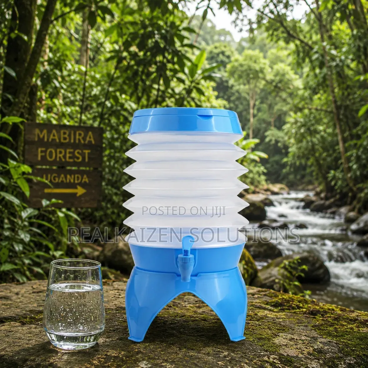 Collapsible 5.5L Plastic Beverage Dispenser| Spigot| Stand for Picnics