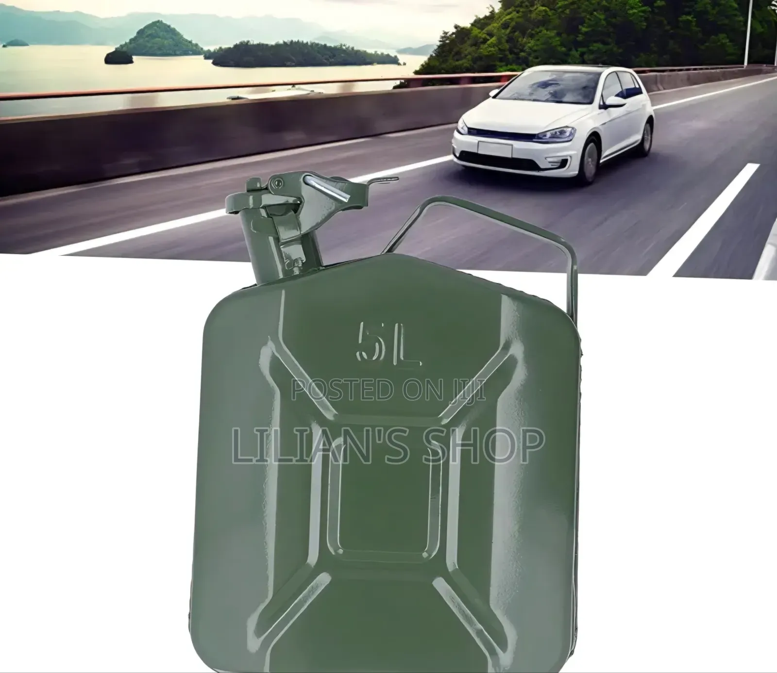 5-Liter Metal Steel Jerrycan for Storing and Transporting Fuel
