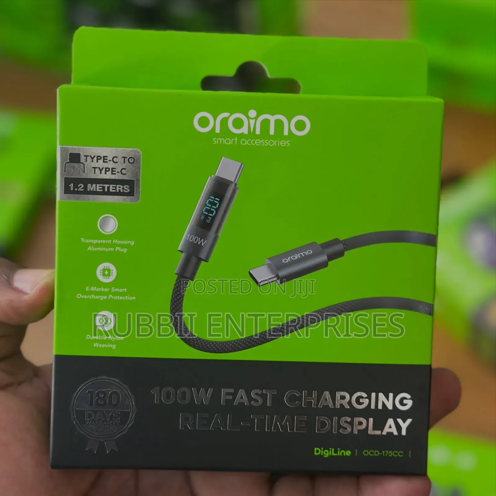 Oraimo DigiLine 100W Type-C to Type-C Fast Charging Cable