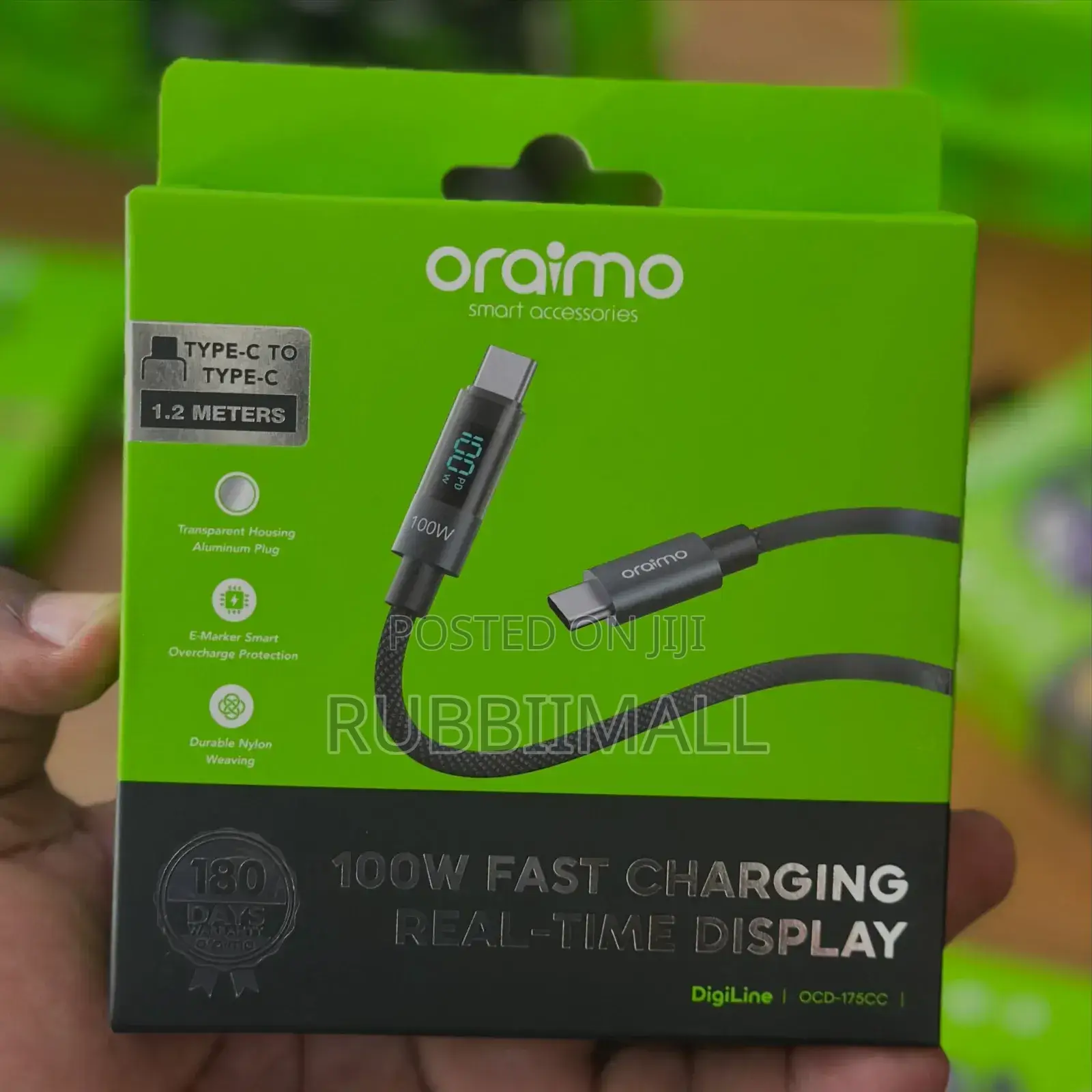 Oraimo DigiLine 100W Type-C to Type-C Fast Charging Cable