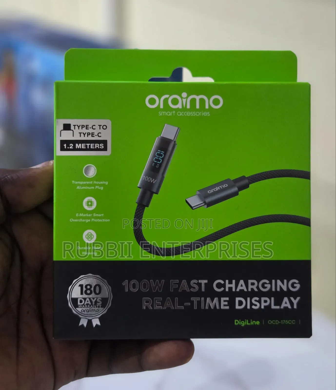 Oraimo DigiLine 100W Type-C to Type-C Fast Charging Cable