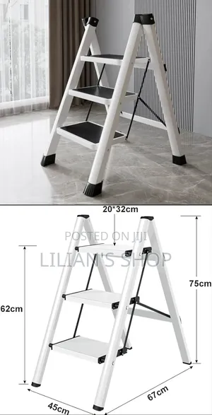 3-Step Lightweight, Portable, and Foldable Household Step Ladder