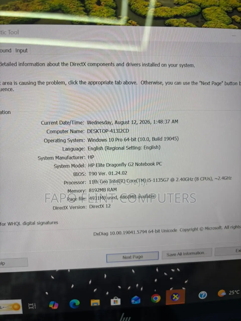 Laptop HP Dragonfly G2 8GB Intel Core i5 SSD 256GB