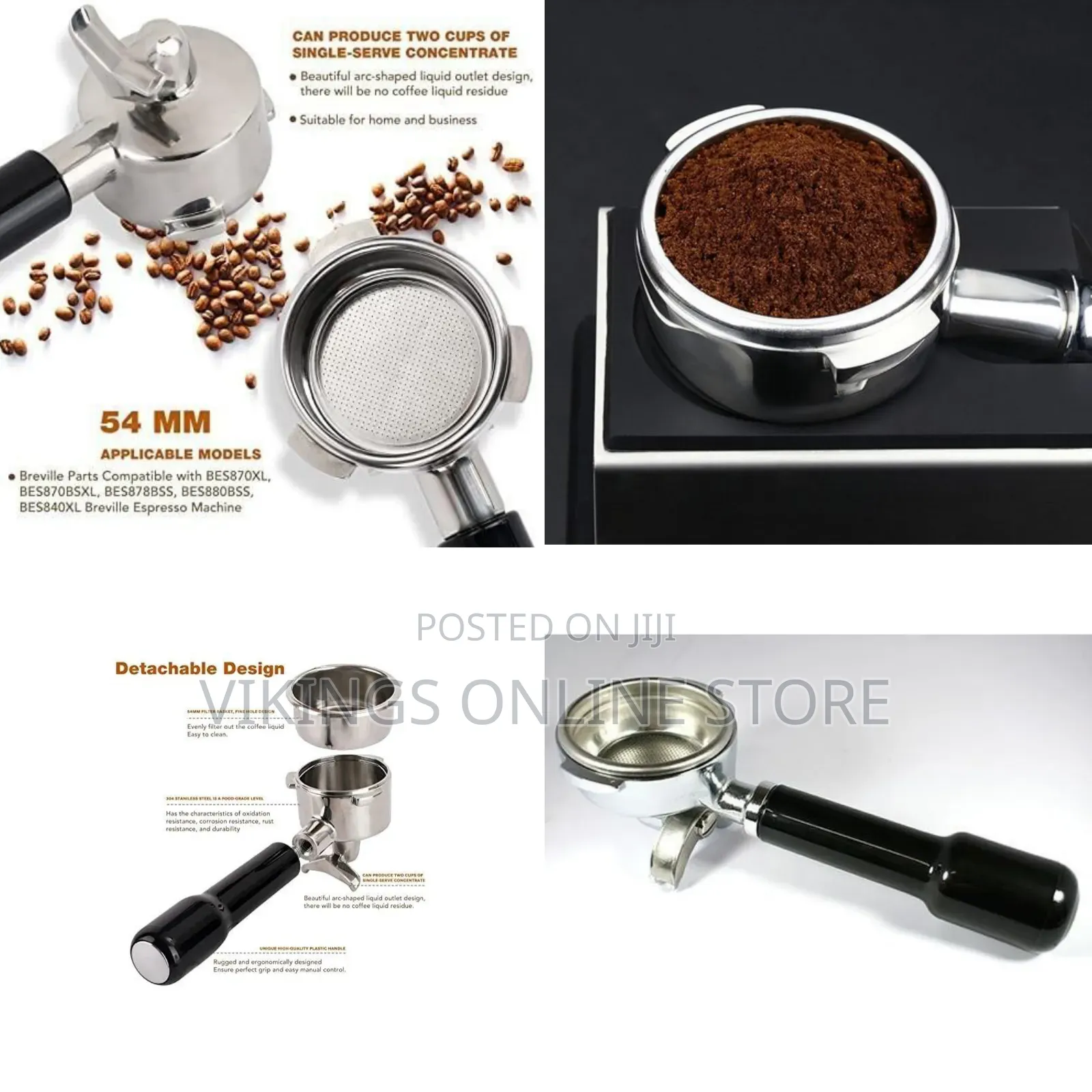Stainless Steel Coffee Portafilter, Machine Portafilter Barista Expres