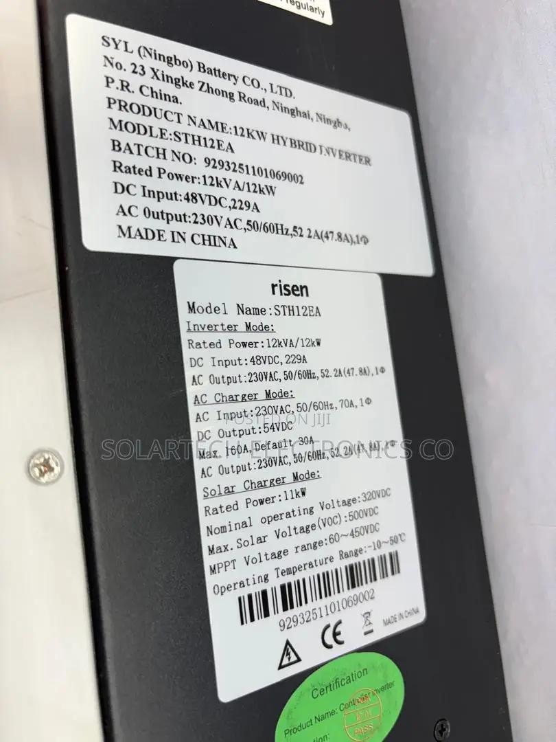 Brand New 12kVA Risen Hybrid Inverter 48V 220A | 11kW Solar Input
