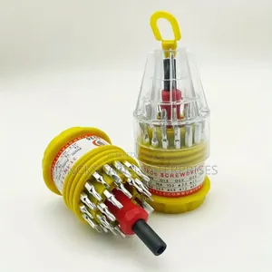 Professional Multi-Bit Screwdriver Set in Portable Round Case