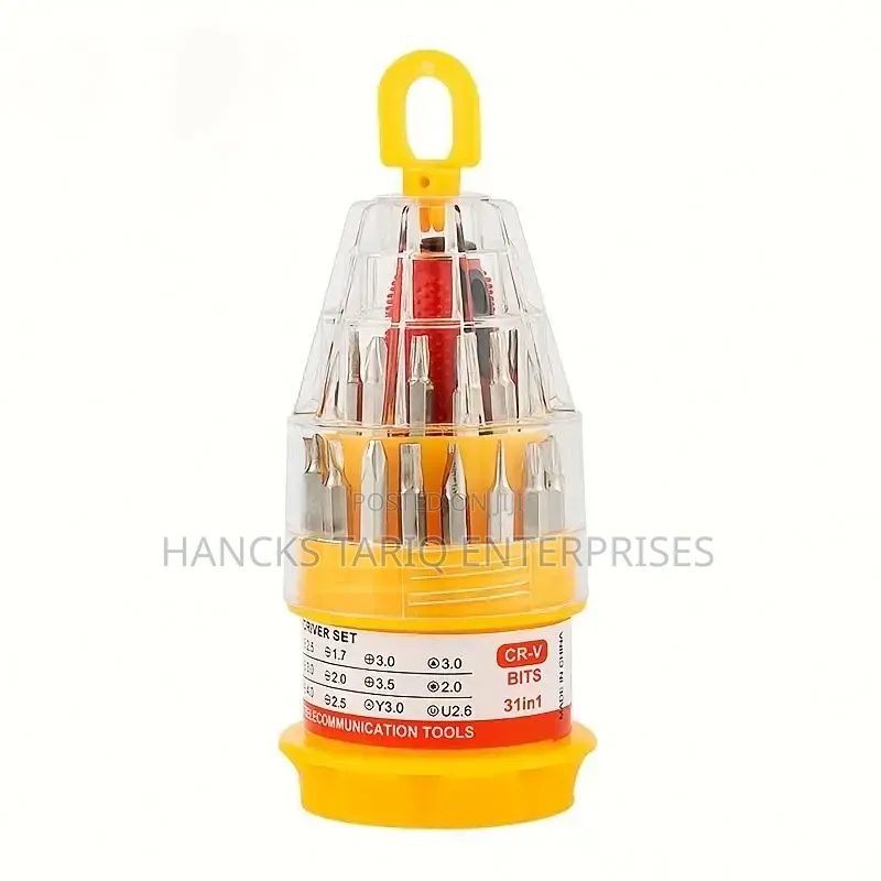 Professional Multi-Bit Screwdriver Set in Portable Round Case