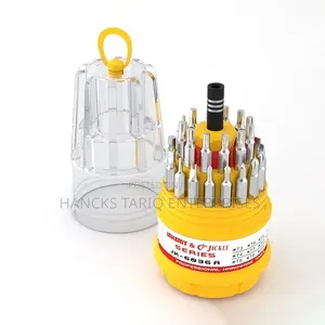 Professional Multi-Bit Screwdriver Set in Portable Round Case