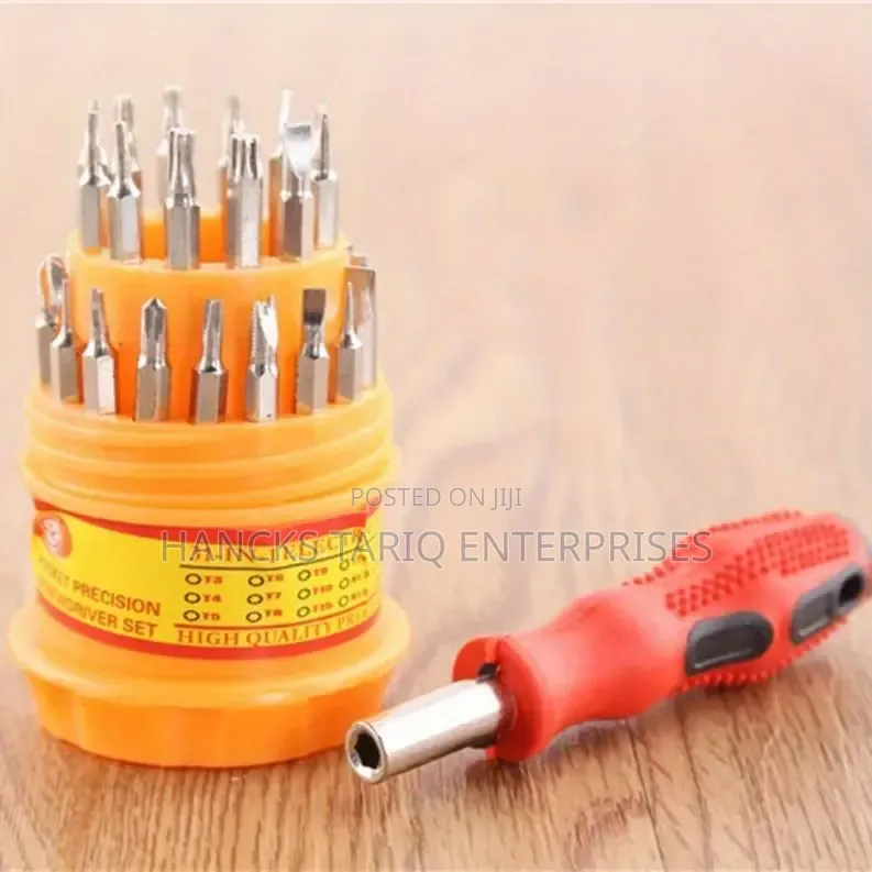 Professional Multi-Bit Screwdriver Set in Portable Round Case