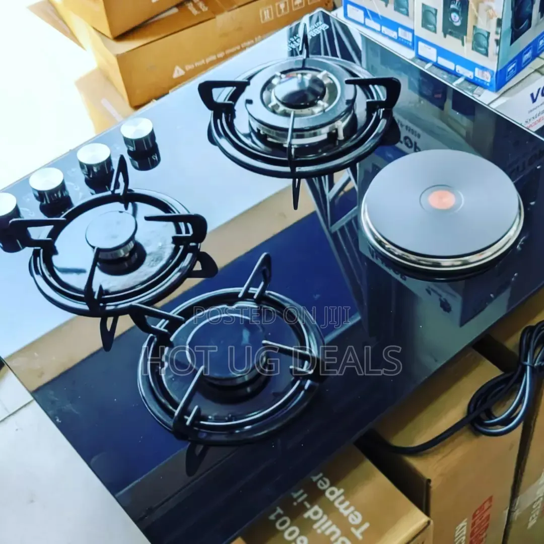 3+1 Built-in Hybrid Hob (3 Gas Burners + 1 Electric Hot Plate)