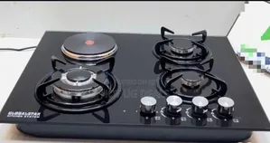 3+1 Built-in Hybrid Hob (3 Gas Burners + 1 Electric Hot Plate)