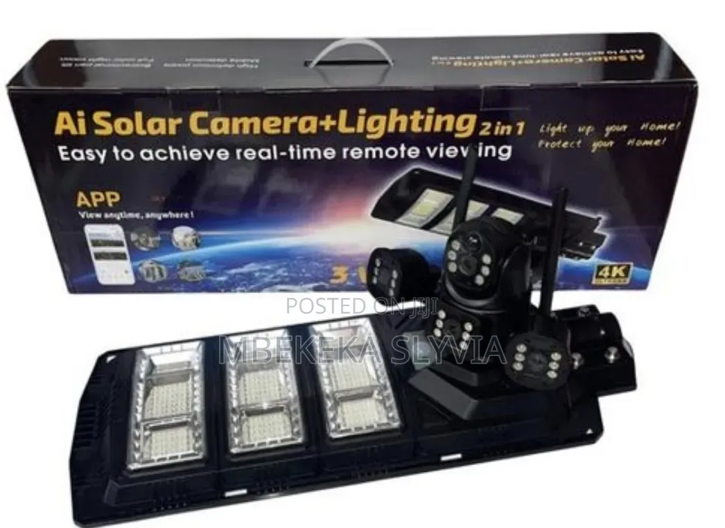 Ai Solar Camera + Lighting 2 in 1/3lens Solar Camera With 450w Panel
