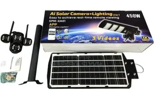 Ai Solar Camera + Lighting 2 in 1/3lens Solar Camera With 450w Panel