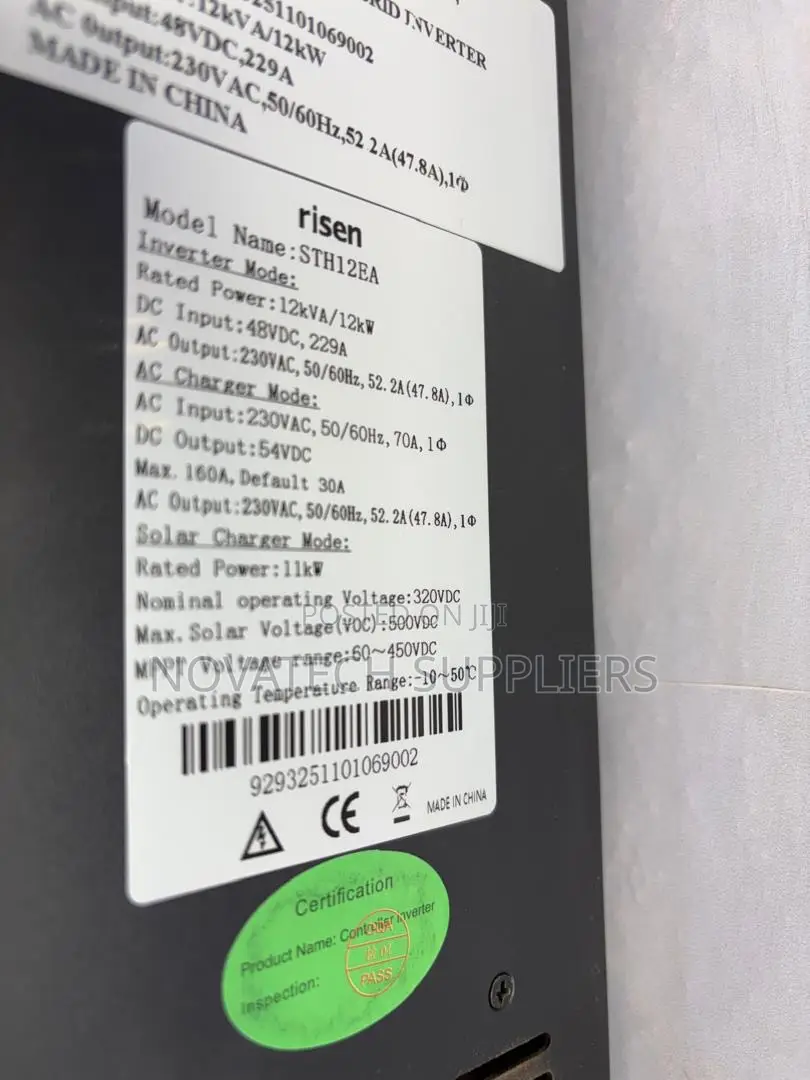 12kW Risen Solar Hybrid Inverter 230V 500V PV Inpu 11KW Solar Input