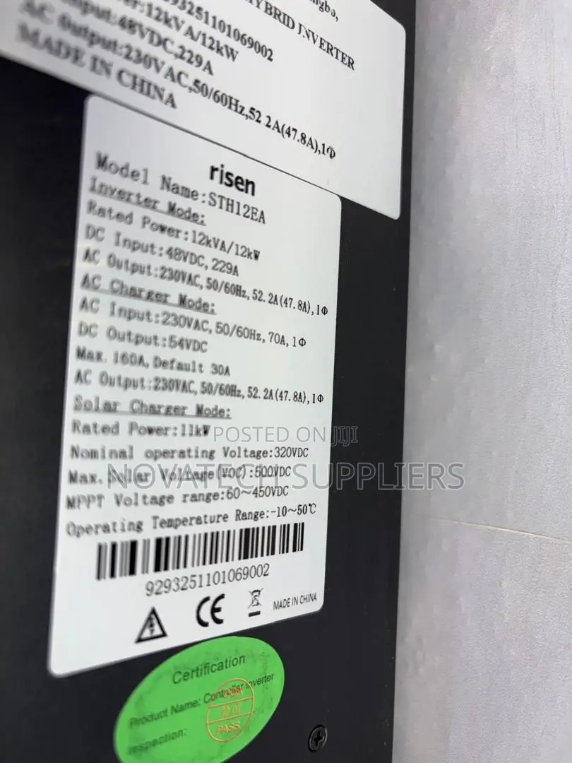 Risen 12kW Solar Inverter 48V Hybrid 500V Voc 450V MPPT