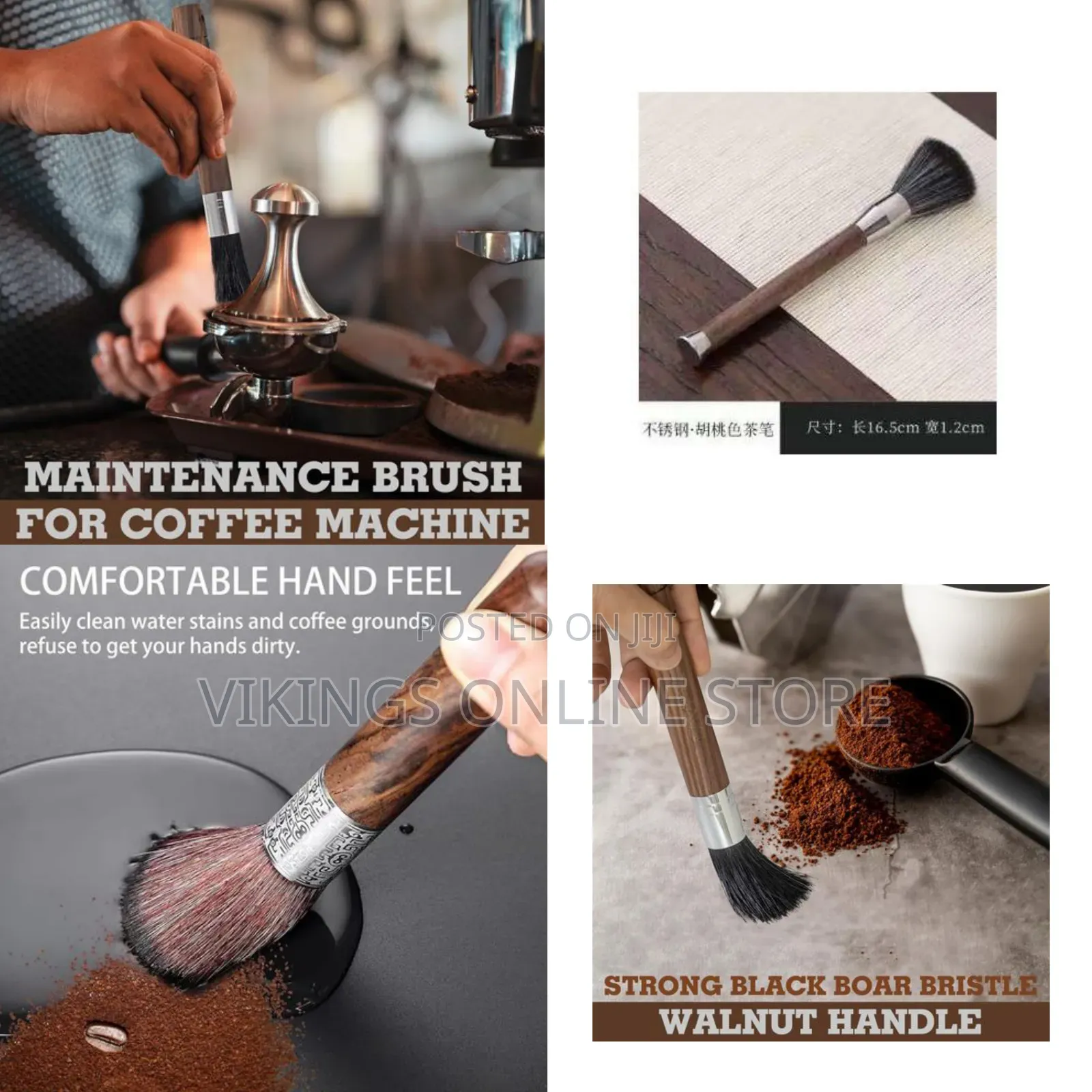 Coffee Grinder Cleaning Brush With Wood Handle Barista Brush