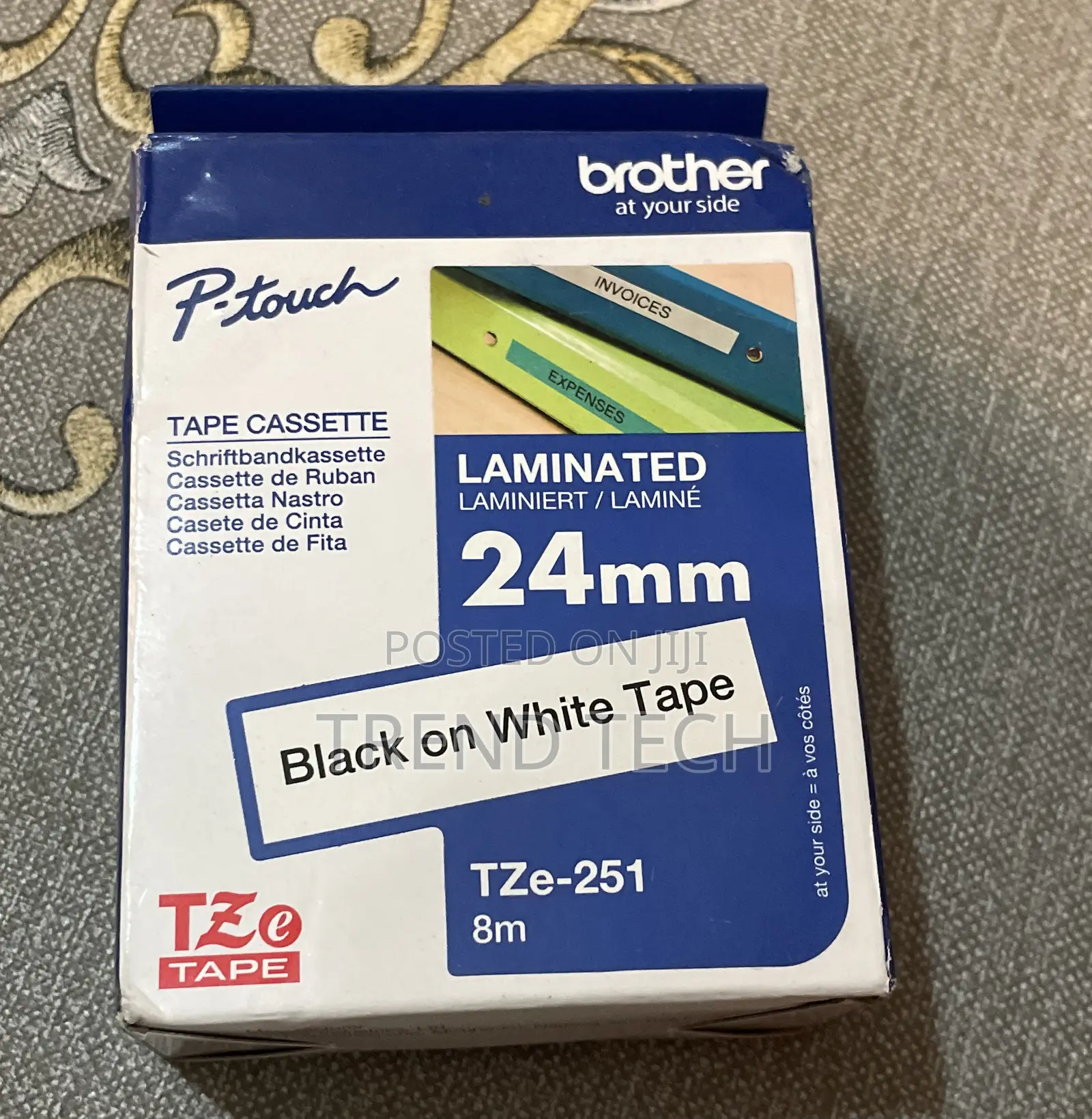 Brother Label Tape 24mm Black on White