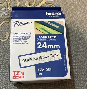 Brother Label Tape 24mm Black on White