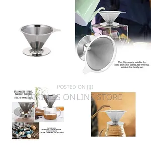 Stainless Steel Coffee Filter Pour Over Funnel Brew Drip Tea Metal